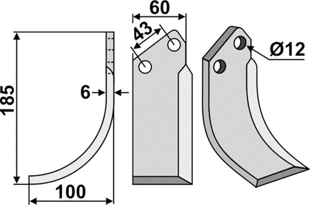 Hackmesser 185 x 100 mm - 2