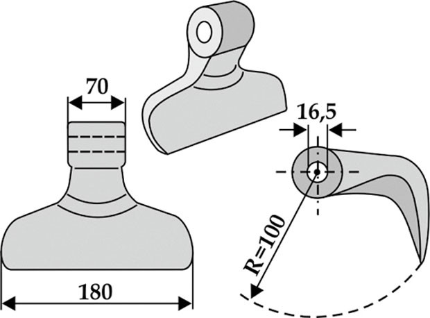 Schlegelmähermesser 180 mm - 2