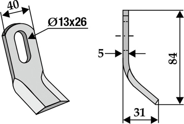 Schlegelmähermesser 84 mm - 2