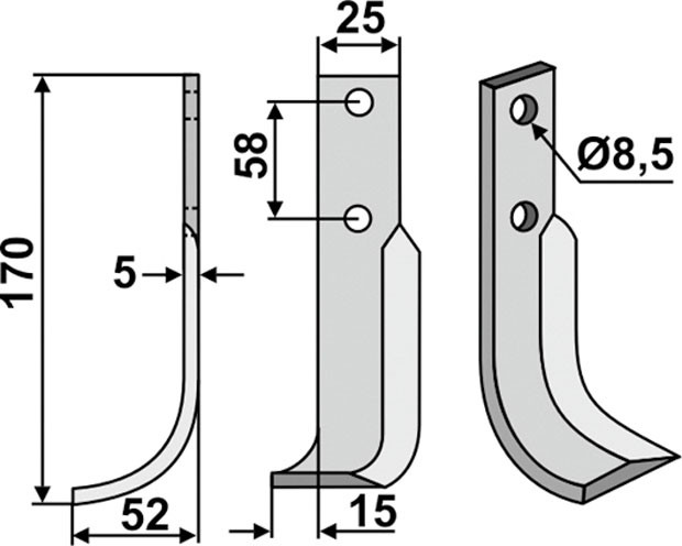Fräsmesser 170 x 5 x 25 mm - 2