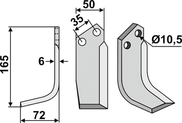 Fräsmesser 165 x 6 x 50 mm - 2