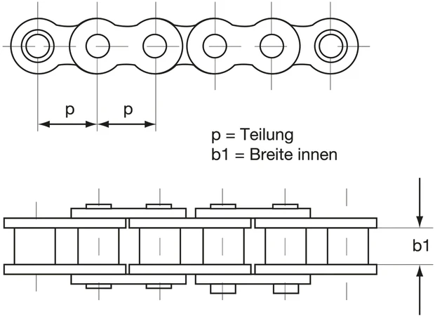 Antriebskette C42 1/2" x 3/16" - 2