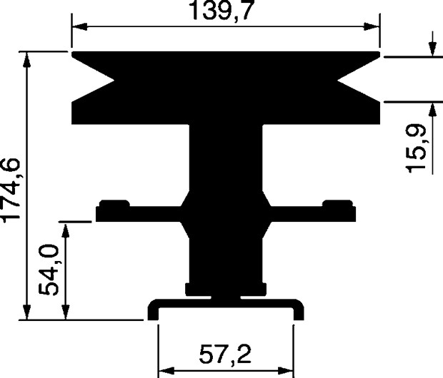 Messerspindel 140,00 mm - 2