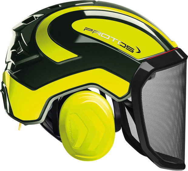 PROTOS Forest EN 397 mit G16 Visier – Helm 2-farbig Neongelb - 5
