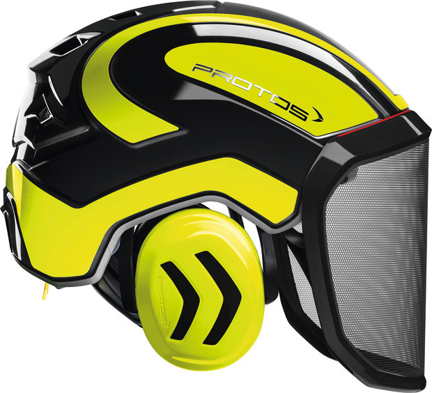 PROTOS Forest EN 397 mit F39 Visier – Helm 2-farbig Neongelb - 9