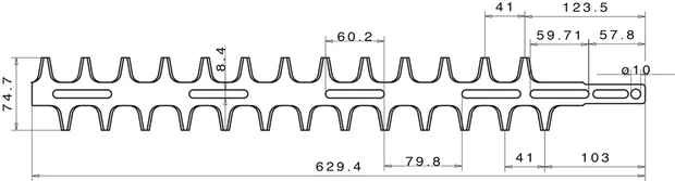 Heckenscherenmesser 550 mm NACHBAUTEIL passend für STIHL HS 75, HS 80 etc. - 2