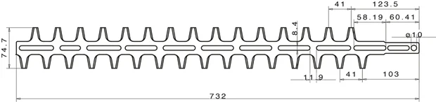 Heckenscherenmesser 600 mm NACHBAUTEIL passend für STIHL HS 75, HS 80 etc. - 2