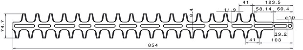 Heckenscherenmesser 750 mm NACHBAUTEIL passend für STIHL HS 75, HS 80 etc. - 2