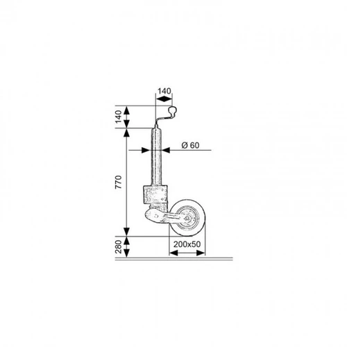 Automatik-Stützrad Ø 60 mm, Stützlast 250 kg - 2