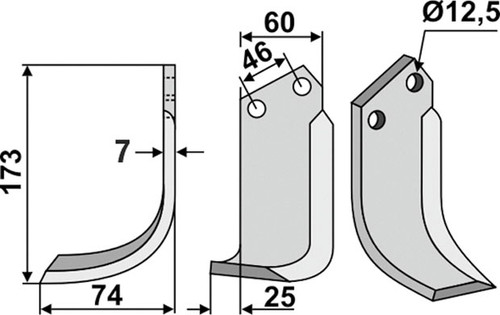 Fräsmesser 173 x 7 x 60 mm - 2