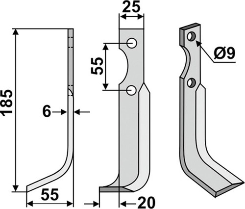 Fräsmesser 185 x 6 x 25 mm - 2