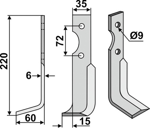 Fräsmesser 220 x 6 x 35 mm - 2