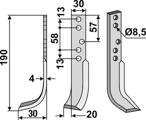 Hackmesser 190 x 30 mm - 2