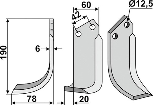 Fräsmesser 190 x 6 x 60 mm - 2