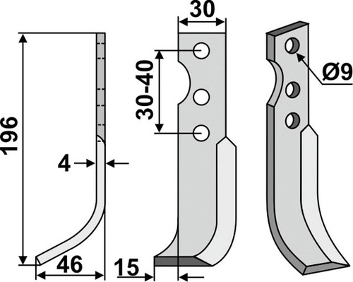 Fräsmesser 196 x 4 x 30 mm - 2