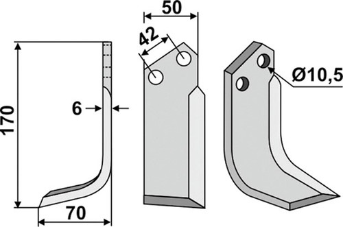 Bogenmesser 152 x 5 x 50 mm - 2