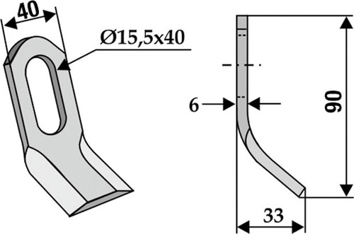 Schlegelmähermesser 90 mm - 2