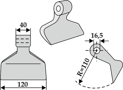 Schlegelmähermesser 120 mm - 2
