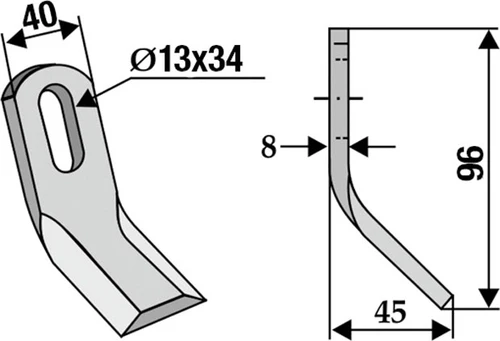 Schlegelmähermesser 96 mm - 2