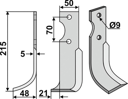 Fräsmesser 215 x 5 x 50 mm - 2
