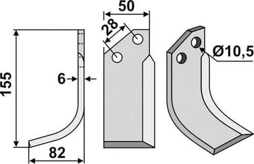 Fräsmesser 155 x 6 x 50 mm - 2