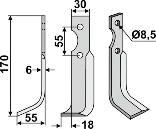 Fräsmesser 170 x 6 x 30 mm - 2
