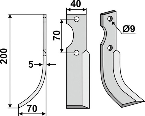 Fräsmesser 200 x 5 x 40 mm - 2