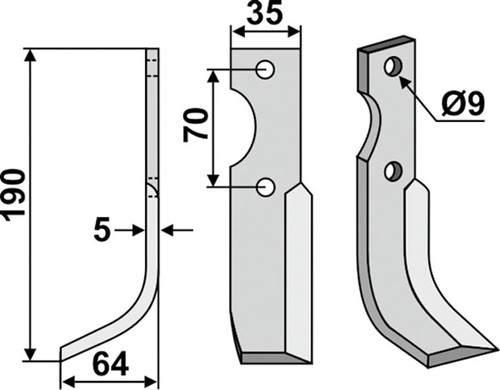 Fräsmesser 190 x 5 x 35 mm - 2