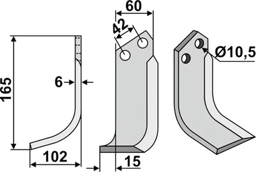 Fräsmesser 165 x 6 x 60 mm - 2
