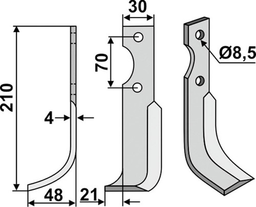 Fräsmesser 210 x 4 x 30 mm - 2