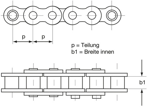 Antriebskette C42 1/2" x 3/16" - 2