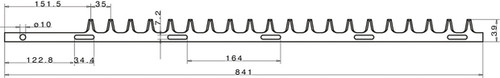 Heckenscherenmesser 841 mm passend für KAAZ TM310, TM3100 K - 1