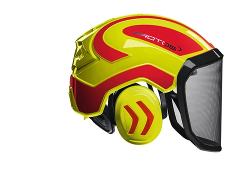 PROTOS Forest EN 397 mit F39 Visier – Helm 2-farbig Neongelb - 2