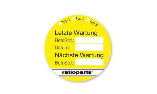 Wartungsplakette ratioparts - 1