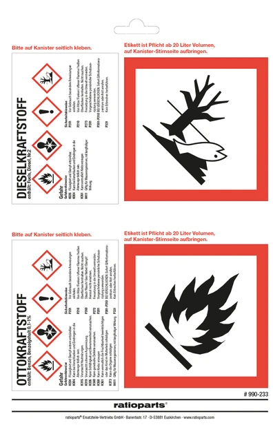 Kraftstoff-Warnaufkleber - 1