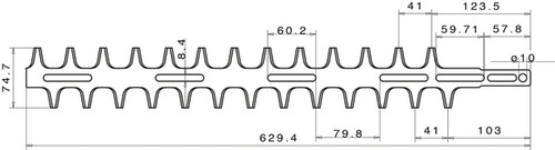 Heckenscherenmesser 550 mm NACHBAUTEIL passend für STIHL HS 75, HS 80 etc. - 2