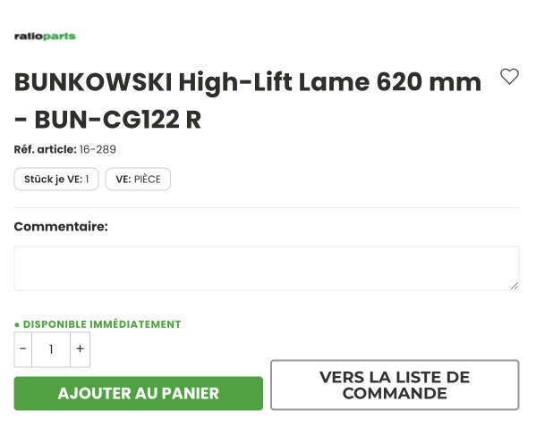Champ commentaire sur la fiche produit et bouton Ajouter au panier