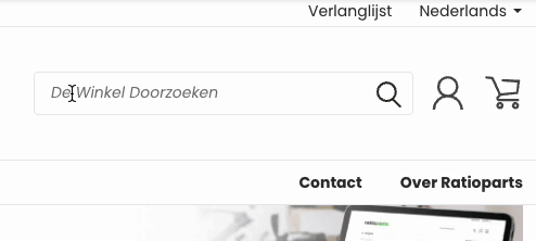 Product zoeken in de ratioparts webshop