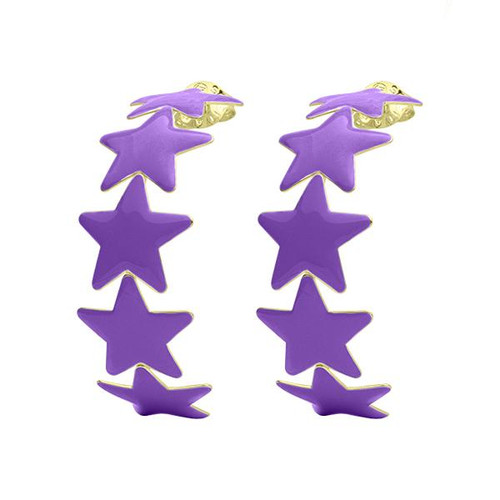 Gameday Purple Aaron Star Hoop