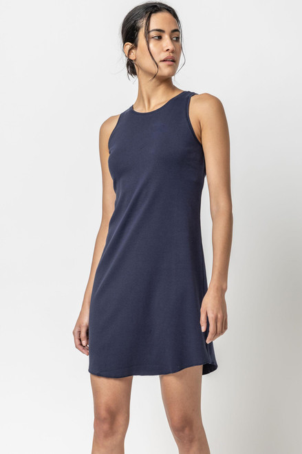 High Neck Dress Dark Navy