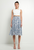 Blue Print Linen Midi Skirt