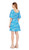 Square Neck Tiered Dress Blue Cobblestone