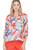 Abstract Swirl Ruched Neck Top