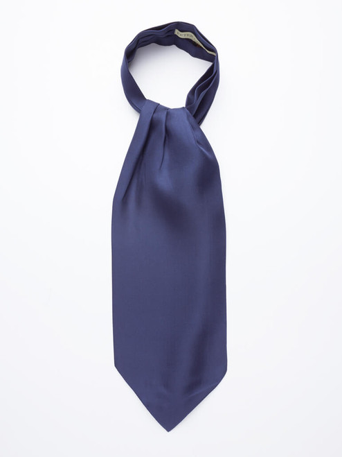 Navy Plain Silk Cravat Navy Plain Silk Cravat