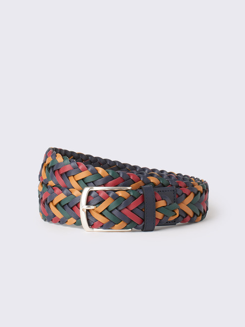 Leather Braided Belt in Multi Coloured Leather Braided Belt in Multi Coloured