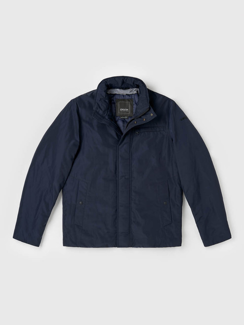 Men's Navy Blue Geox Short Padded Jacket Men's Navy Blue Geox Short Padded Jacket