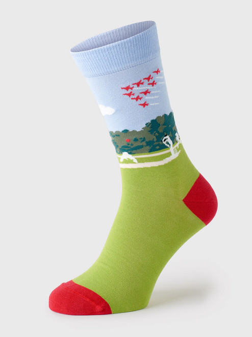 Men's Cotton Cricket Scene Red Arrows Socks Men's Cotton Cricket Scene Red Arrows Socks