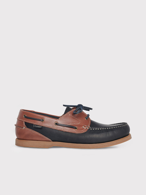 Men's Navy & Brown Loake Leather Boat Shoe Men's Navy & Brown Loake Leather Boat Shoe