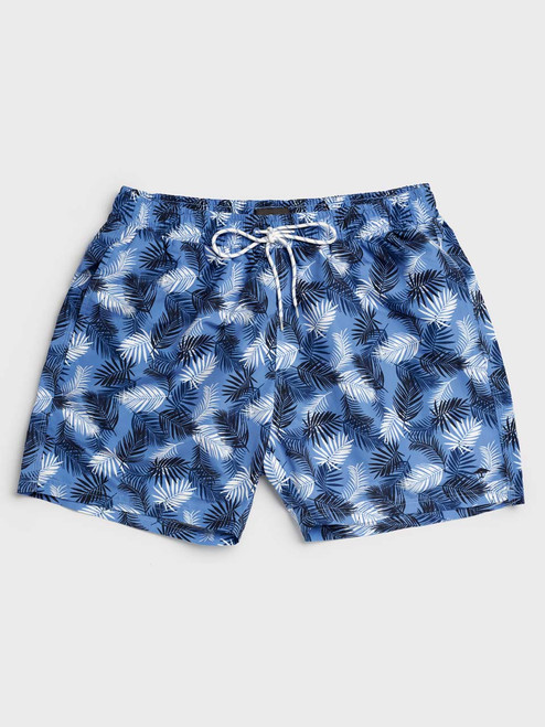 Blue Leaf Drawstring Swim Shorts Blue Leaf Drawstring Swim Shorts