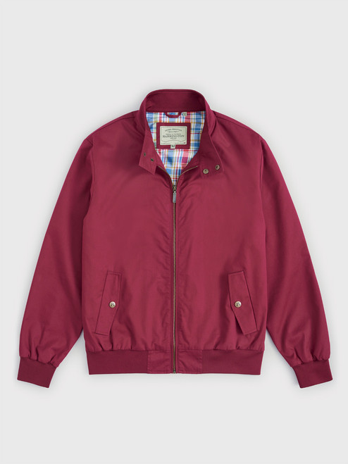 Men's Burgundy Harrington Jacket Front